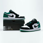 Nike Air Jordan 1 Low Grün Mystic Schwarz Weiß Leder Premium