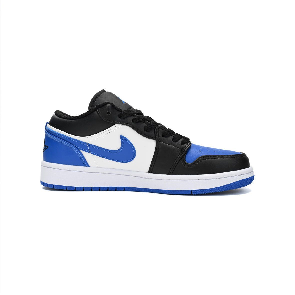 Nike Air Jordan 1 Low Schwarz Weiß Blau Royal Leder Premium