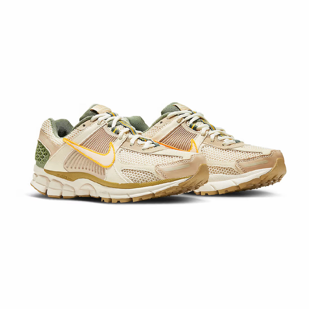 Sneaker Nike Air Zoom Vomero 5 Beige und Grün mit Details Orange