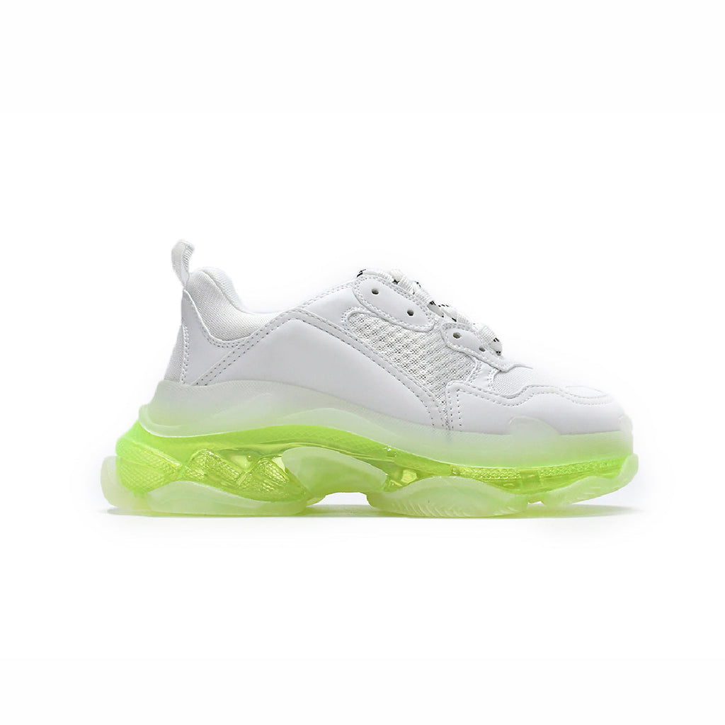 Balenciaga Triple S Sneaker Weiß mit Sohle Trasparente Grün Neon
