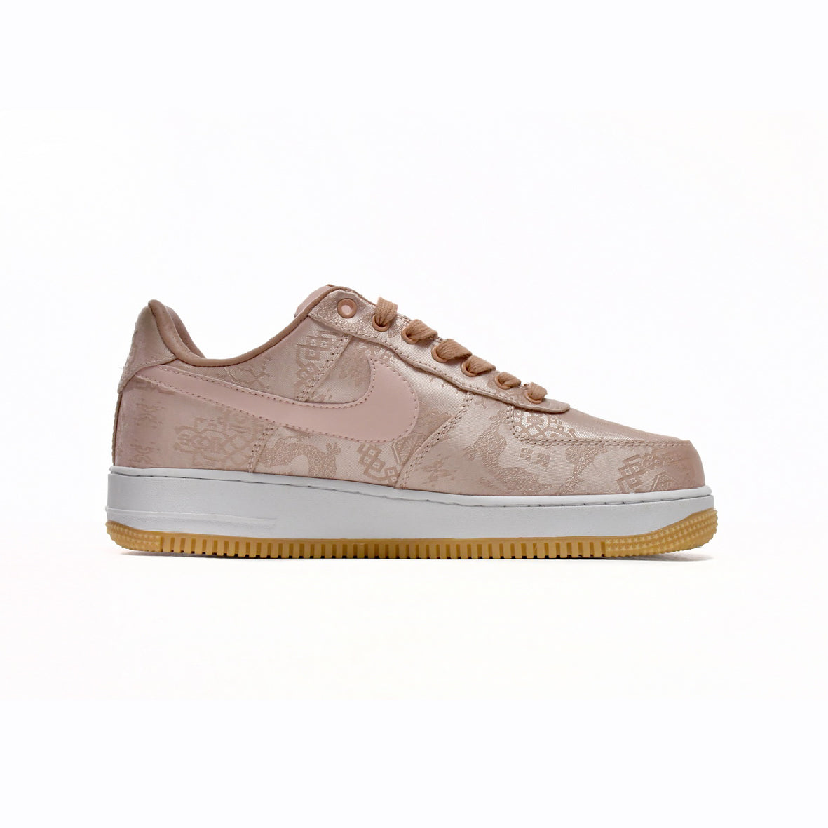 Nike Air Force 1 Low x Clot Seide Rosa Gold mit Sohle Gum
