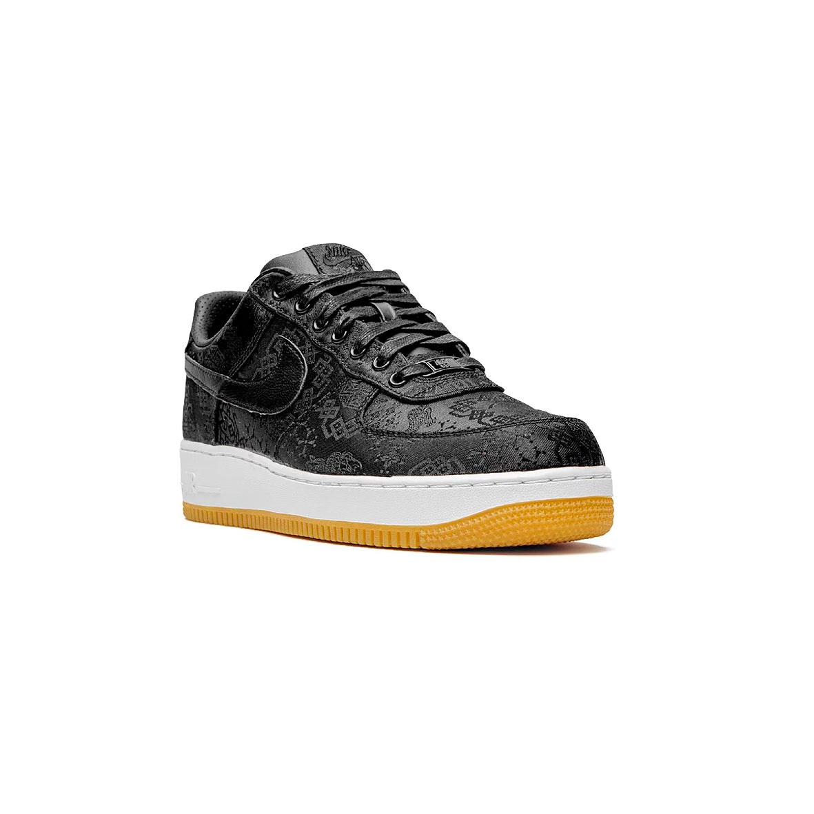 Nike Air Force 1 Low x Clot Schwarz Seide mit Sohle Gum