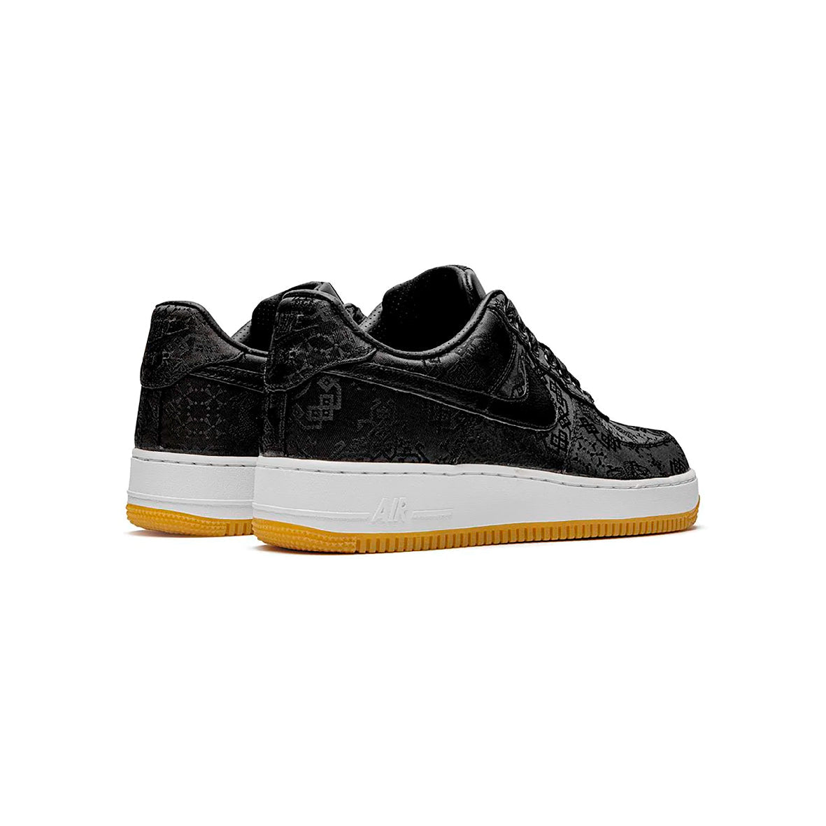 Nike Air Force 1 Low x Clot Schwarz Seide mit Sohle Gum