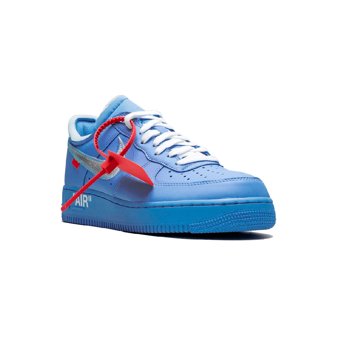 Nike Air Force 1 Low x Off-Weiß Blau MCA mit Swoosh Silber