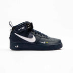 Nike Air Force 1 Mid '07 Blau Navy mit Swoosh Weiß