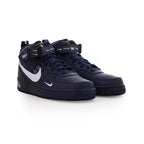 Nike Air Force 1 Mid '07 Blau Navy mit Swoosh Weiß