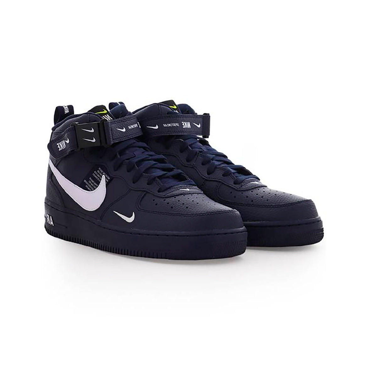 Nike Air Force 1 Mid '07 Blau Navy mit Swoosh Weiß
