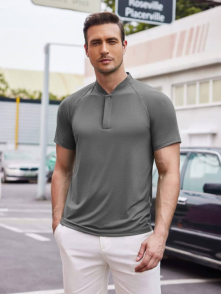 Kurz Ärmel Collarless Golf Polo Hemden
