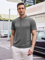 Kurz Ärmel Collarless Golf Polo Hemden