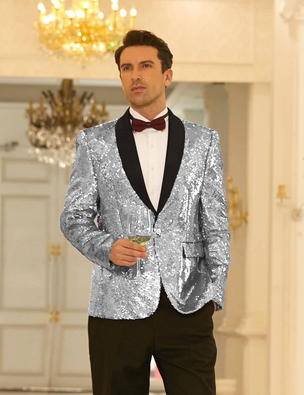 Shiny Sequin Blazer Tuxedo Anzug