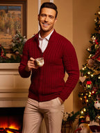 Cardigan Strick Zip Up Pullover with Pockets