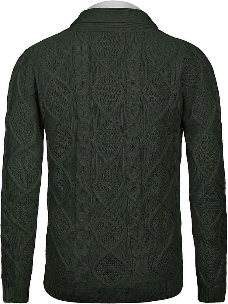 Schalkragen Kragen Knopf Down Strick Pullover with Pockets
