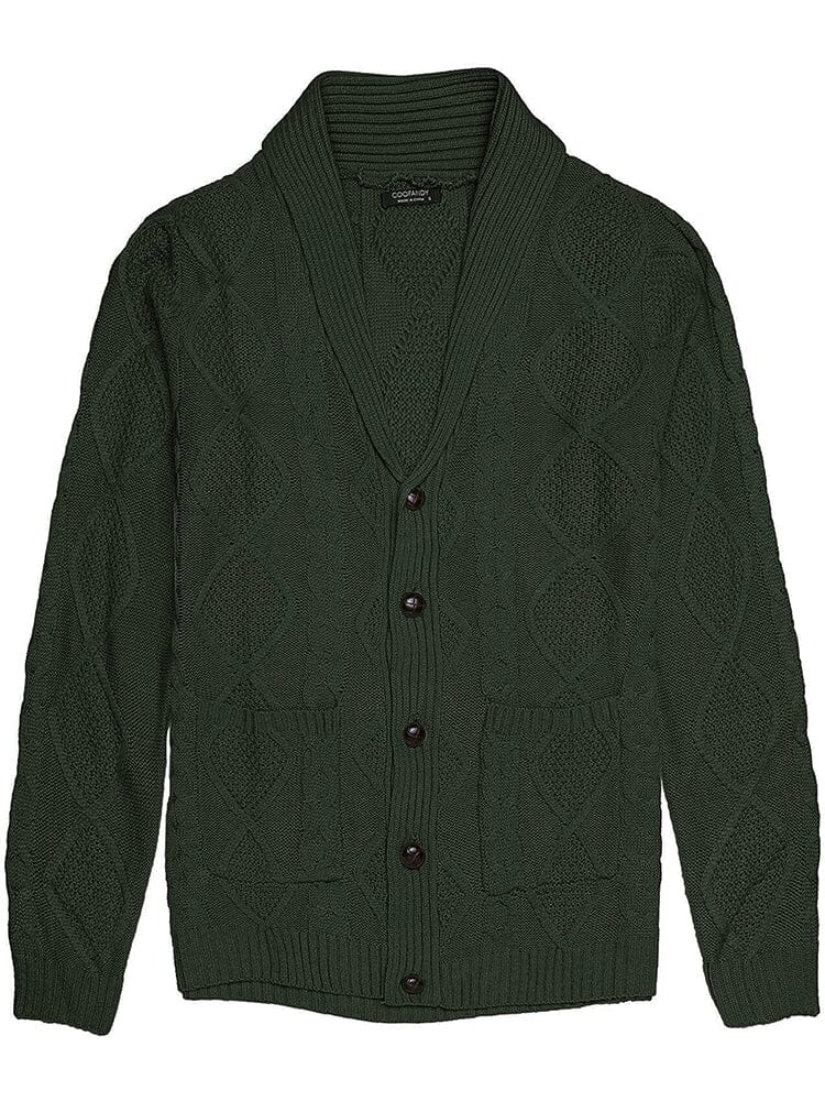 Schalkragen Kragen Knopf Down Strick Pullover with Pockets