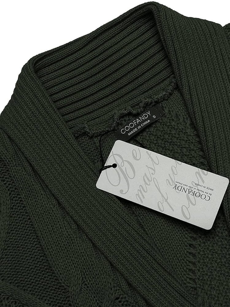Schalkragen Kragen Knopf Down Strick Pullover with Pockets