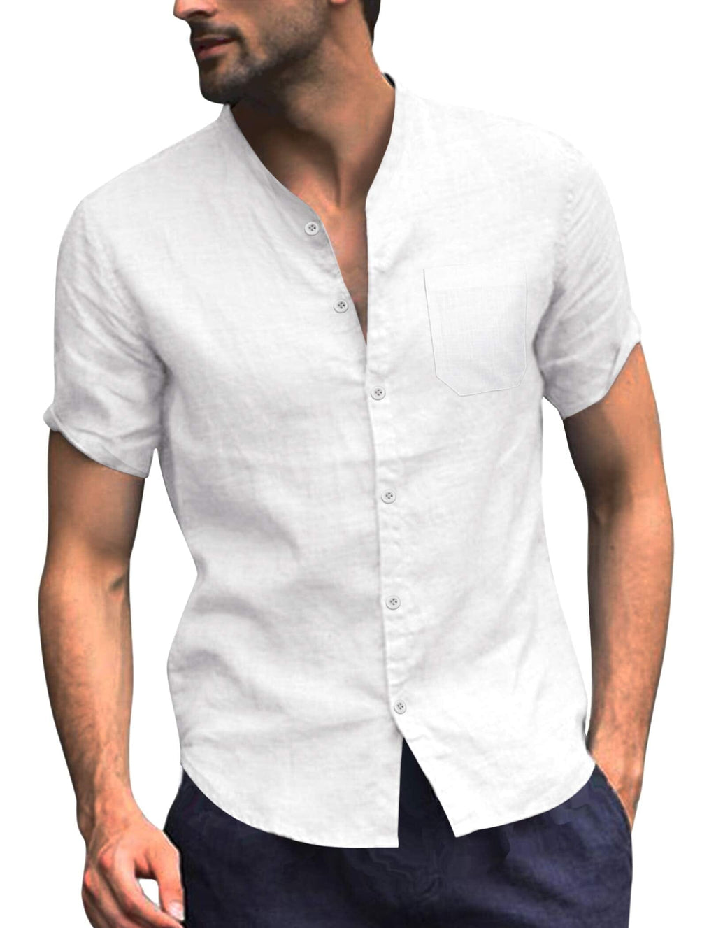 Baumwolle Leinen Stil Hemd Sommer Hemd (US Only)