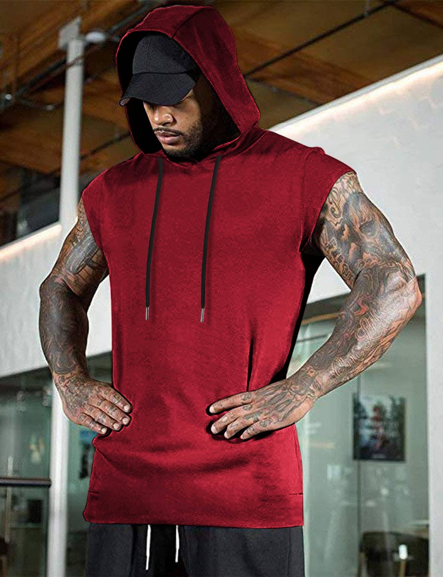 Gym Muscle Mit Kapuze Tank Top