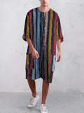 Stripe Baumwolle Leinen Kurz Jumpsuit