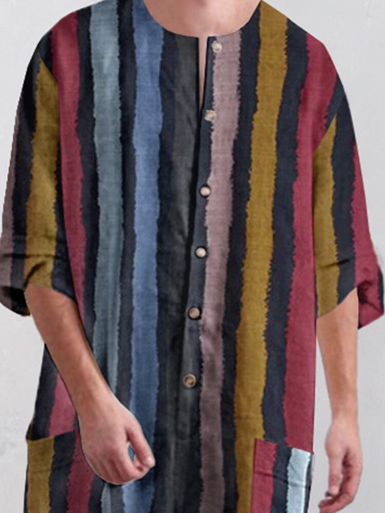 Stripe Baumwolle Leinen Kurz Jumpsuit