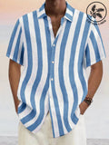 Klassisch Casual Baumwolle Leinen Stripe Hemd