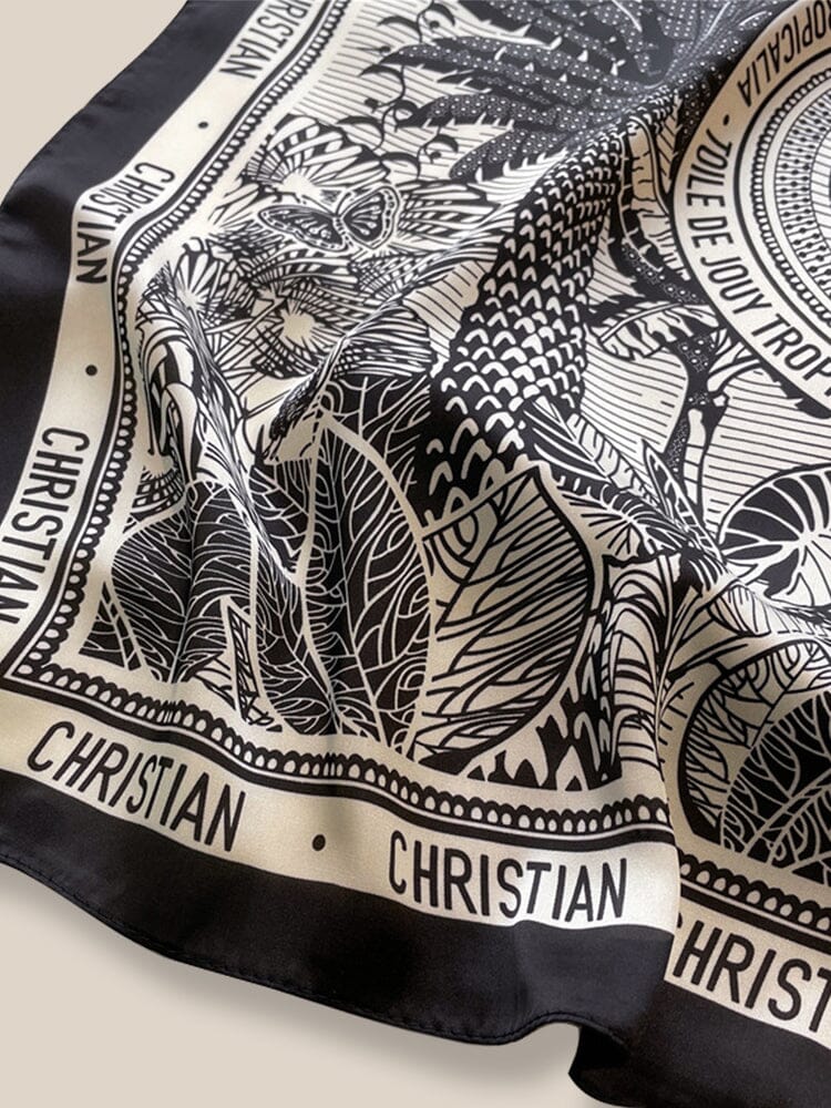 Stylish Printed Square Silk Schal