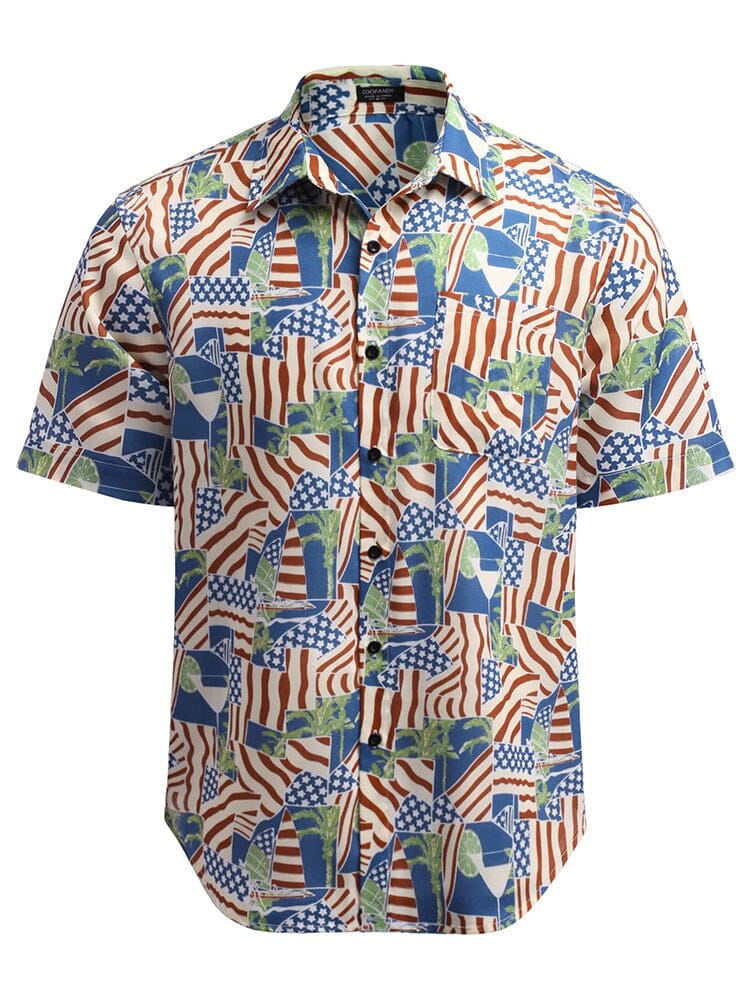 Hawaii Tropical Knopf Down Vintage Blumen Hemd