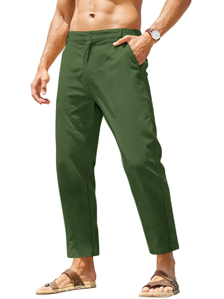 Klassisch Atmungsaktive Leinen Hose