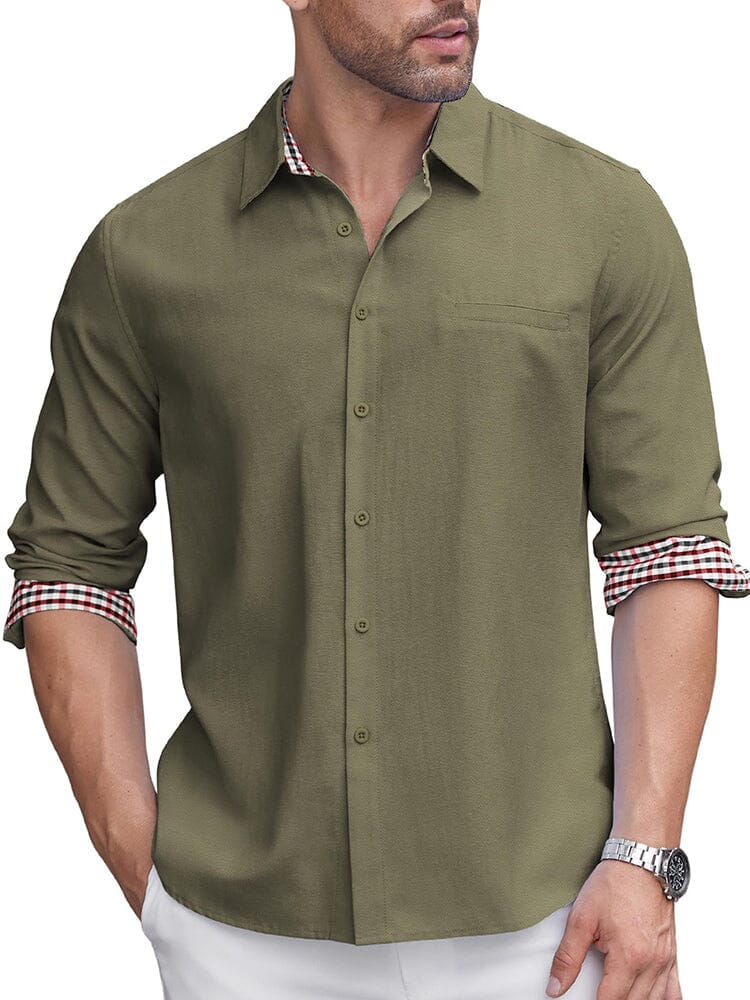 Klassisch Casual Plaid Splicing Hemd