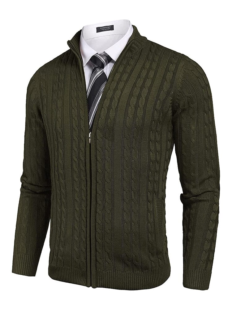 Cardigan Strick Zip Up Pullover with Pockets