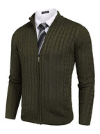 Cardigan Strick Zip Up Pullover with Pockets