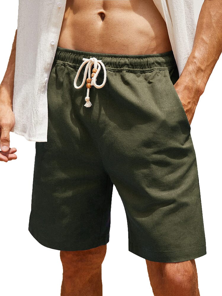 Casual Elastische Waist Leinen Holiday Shorts