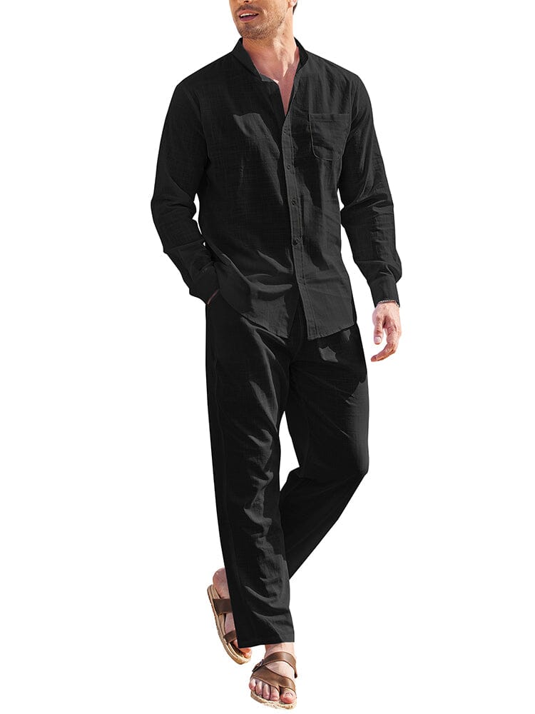 Casual Pure Baumwolle Strand Hemd Sets