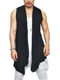 Casual Sleeveless Ruffle Schalkragen Kragen Drape Cape