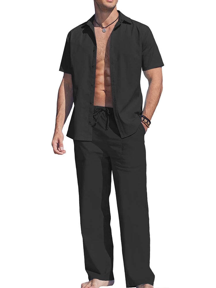 Casual Uni Holiday Leinen Set