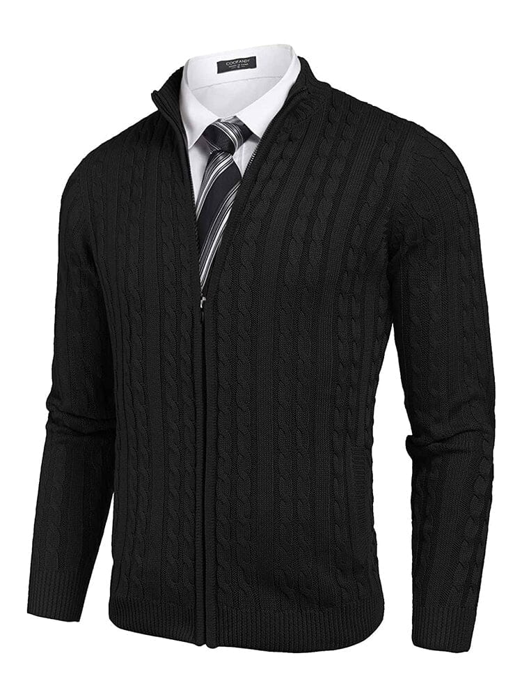 Cardigan Strick Zip Up Pullover with Pockets