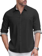 Klassisch Casual Plaid Splicing Hemd
