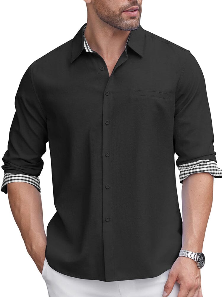 Klassisch Casual Plaid Splicing Hemd