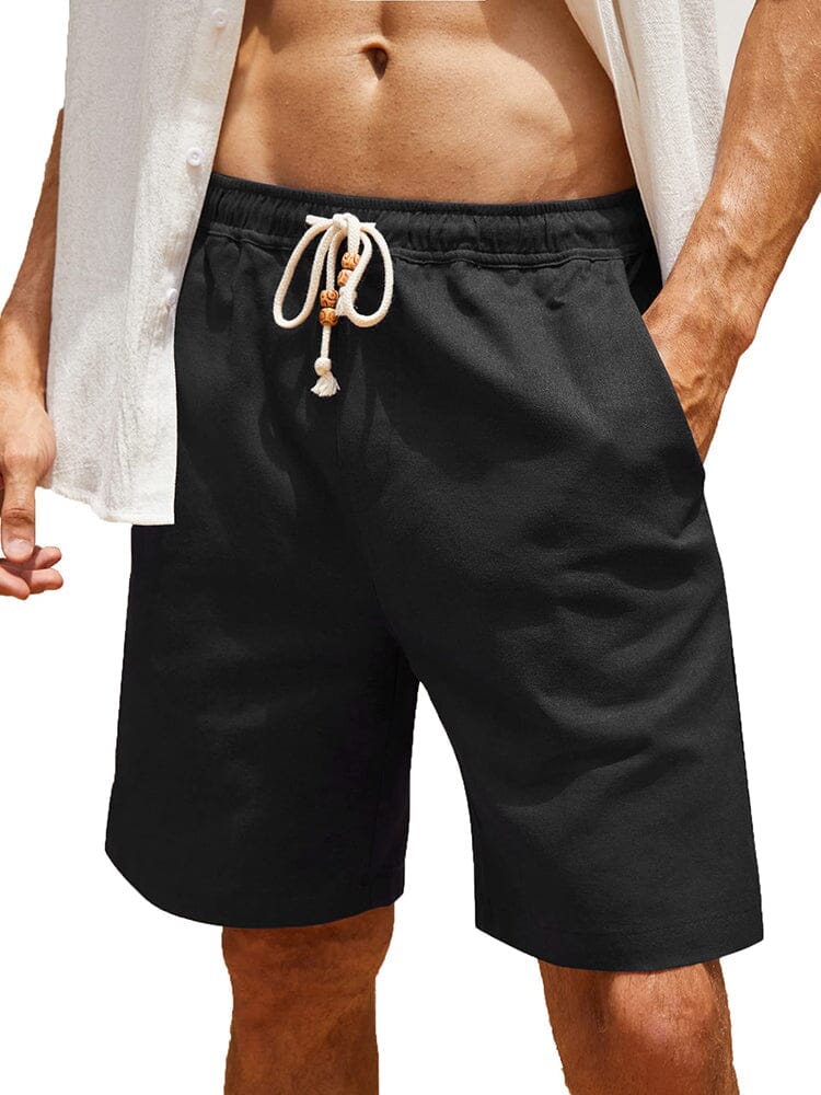 Casual Elastische Waist Leinen Holiday Shorts