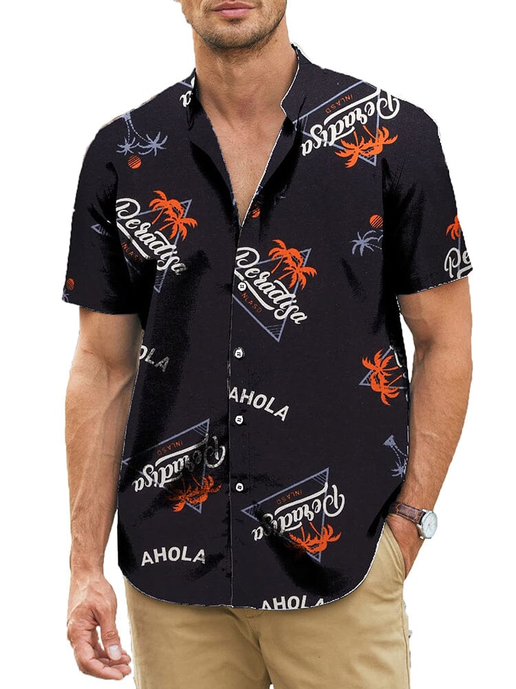Klassisch Printed Leinen Blend Hemd