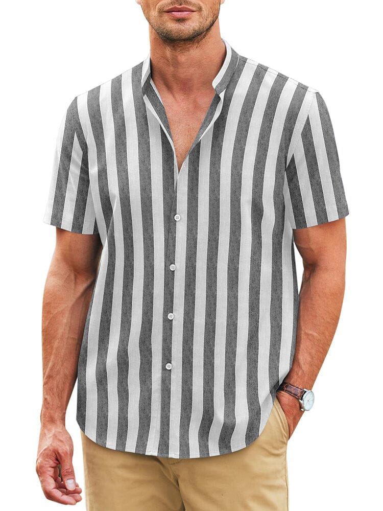 Klassisch Printed Leinen Blend Hemd