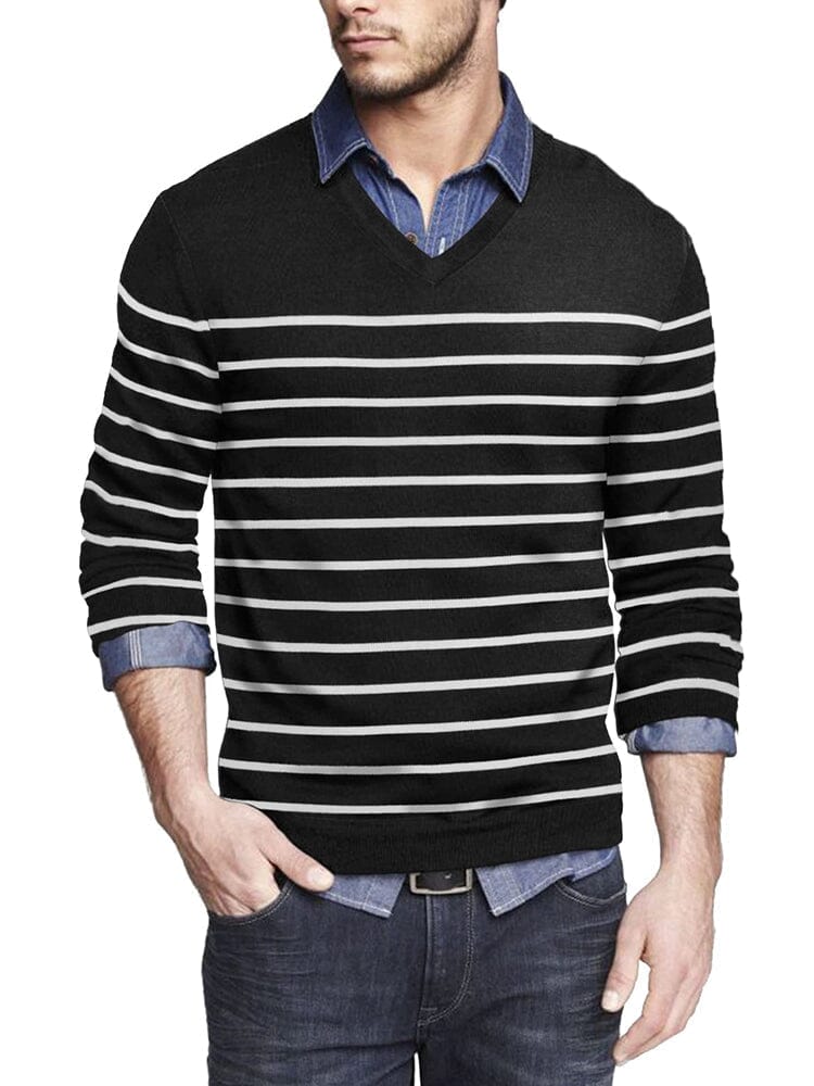 Casual Ribbed Strick Pullover Pullover