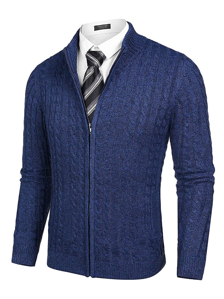 Cardigan Strick Zip Up Pullover with Pockets