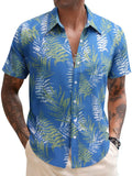 Casual Leinen Blend Printed Hemd