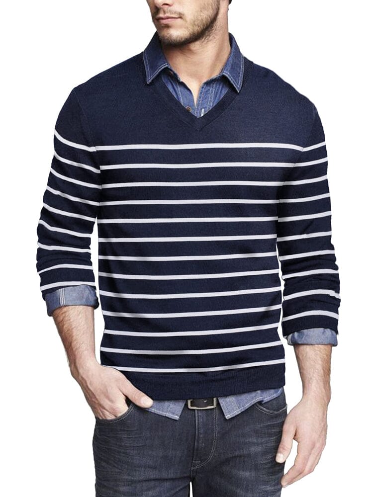 Casual Ribbed Strick Pullover Pullover
