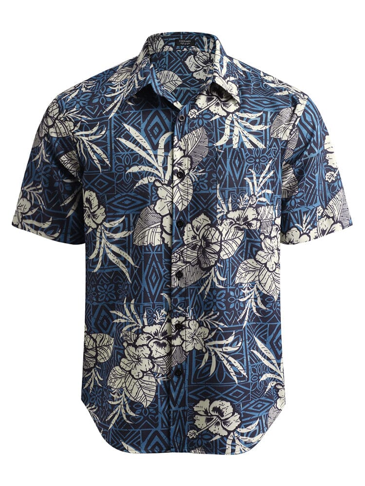 Hawaii Tropical Knopf Down Vintage Blumen Hemd