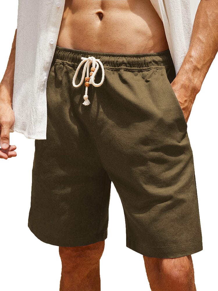 Casual Elastische Waist Leinen Holiday Shorts