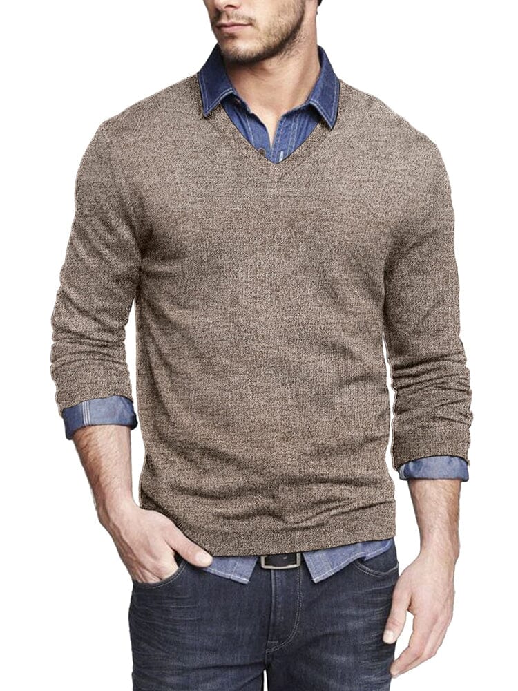 Casual Ribbed Strick Pullover Pullover