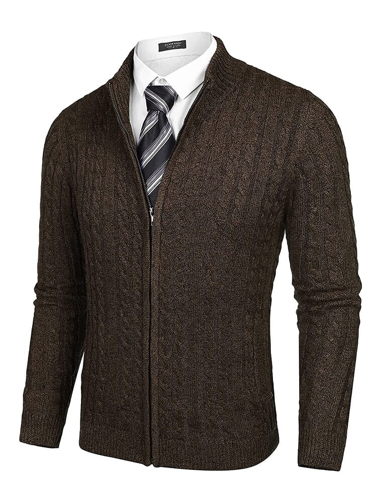 Cardigan Strick Zip Up Pullover with Pockets