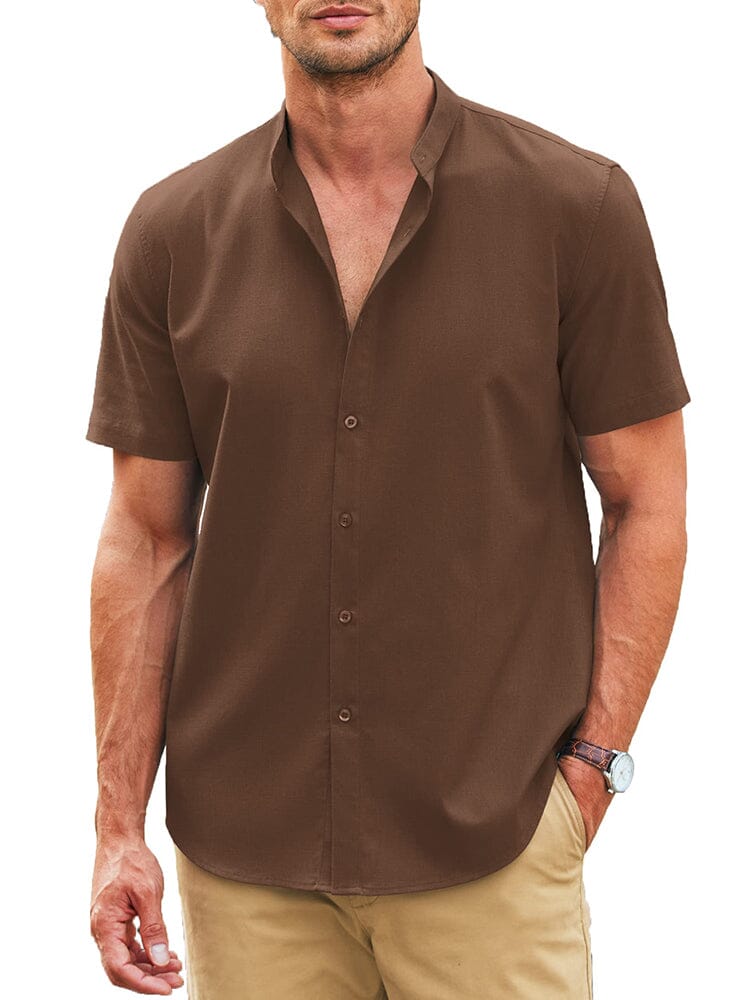 Klassisch Fit Leinen Blend Hemd