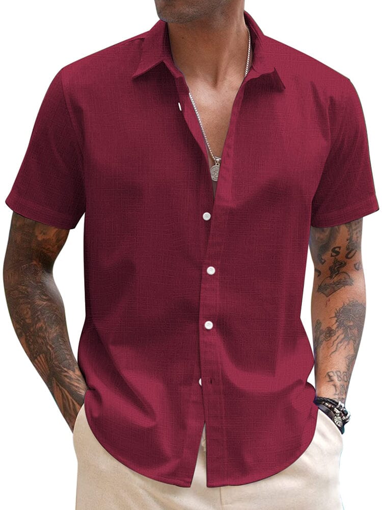 Casual Leinen Blend Knopf Down Hemd