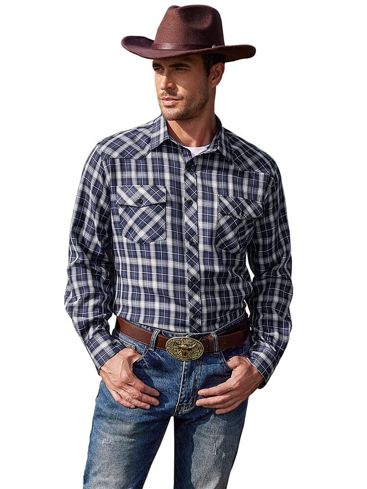 Plaid Lang Ärmel Casual Hemd with Pockets